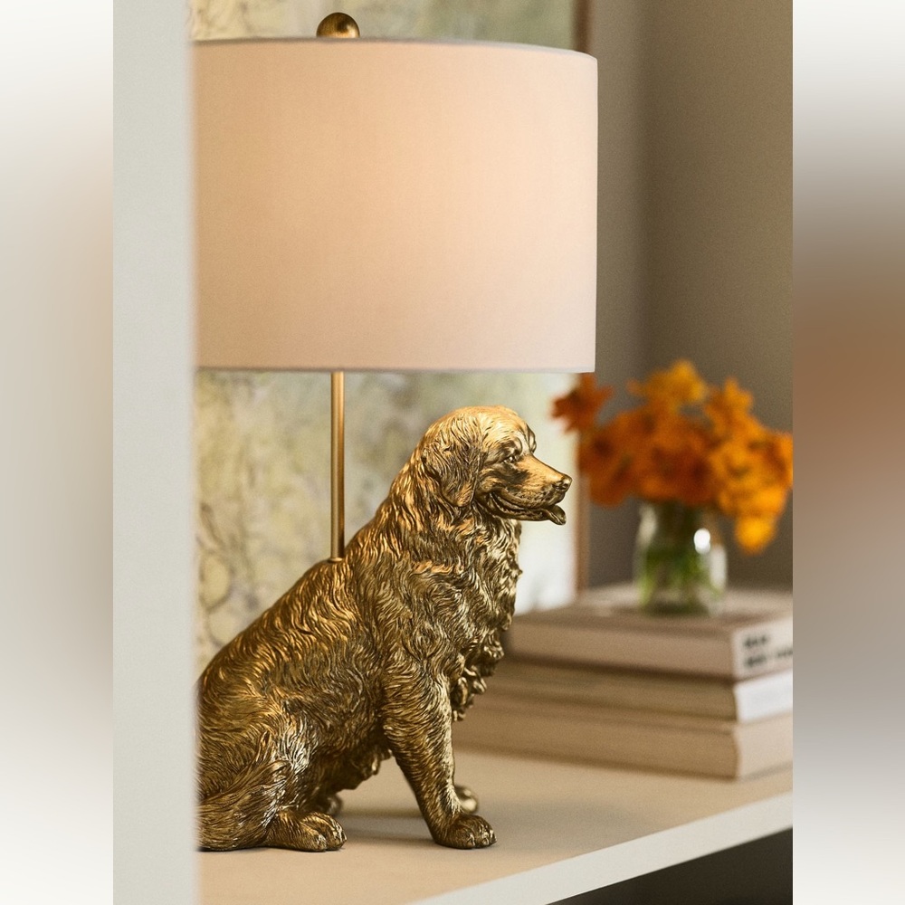 Anthropologie The Icon Table Lamp: Dog Edition- Golden Retriever